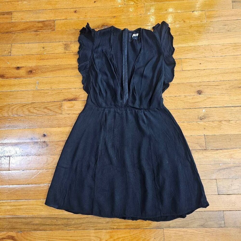 Reformation Black Mini V Neck A Line Dress Size 8